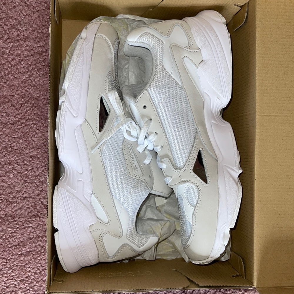 Size 11 Adidas white falcon shoes